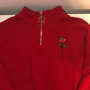 rose cropped quarter-zip